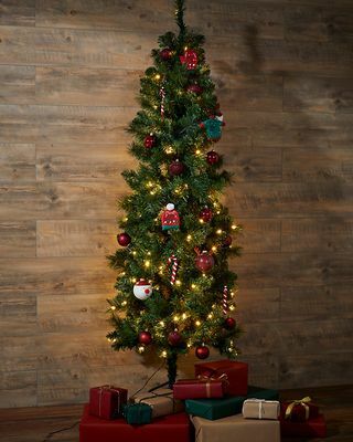 Sapin de Noël en pin mince pré-illuminé de 6 pieds