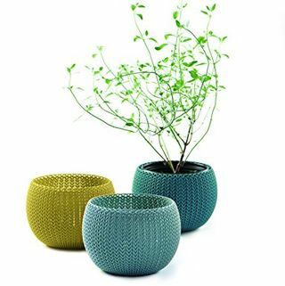 Pots de plantes d'intérieur / extérieur Knit Cozies, lot de 3