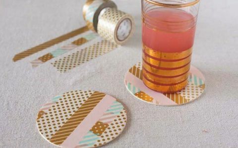 sous-verres en ruban washi