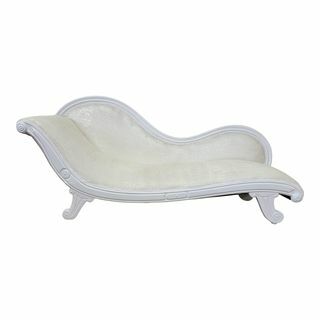 Chaise victorienne blanche damassée