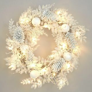 Guirlande de Noël blanc d'hiver pré-illuminée