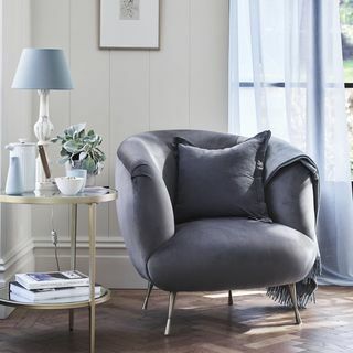 Fauteuil d'appoint en velours Darcy