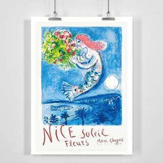 Nice Soleil Fleurs Marc Chagall Sun Flowers - Affiche de voyage vintage