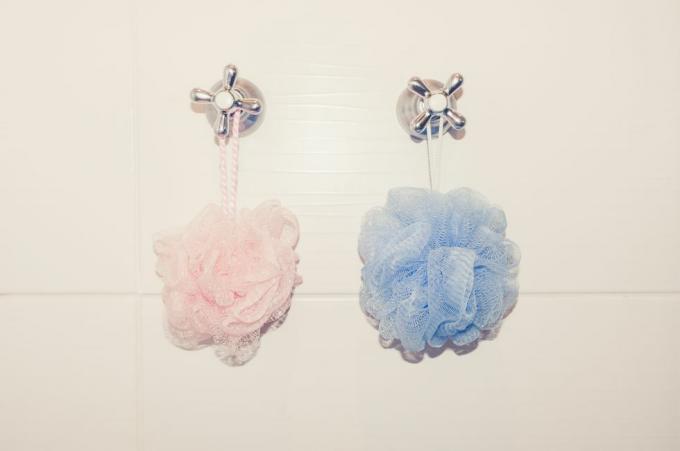 Éponge de douche de bain, mailles de luffa