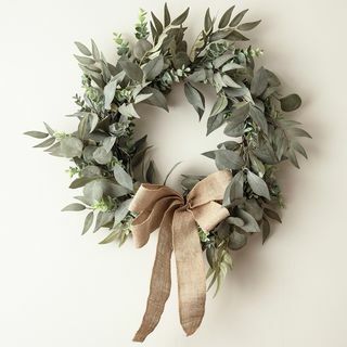 Couronne de Noël eucalyptus et laurier 50 cm