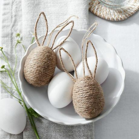 Décorations Oeuf Lapin en Jute - Lot de 2