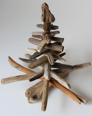 Décoration en bois de sapin de Noël en bois flotté