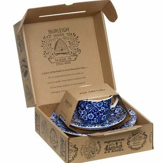 Coffret cadeau tasses à thé en calicot bleu