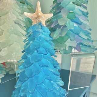 Arbre en verre de mer turquoise vibrant