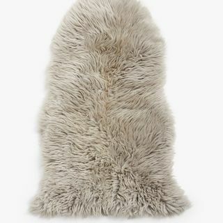 Tapis simple en peau de mouton, gris