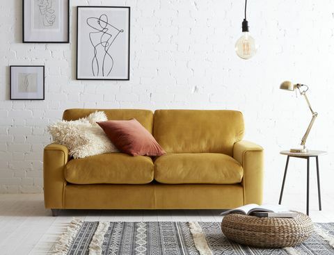 DFS So Simple: Canapé trois places Guy en Simply Velvet en moutarde vintage