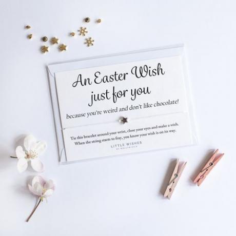 Un cadeau de bracelet à la main drôle petit souhait pour Pâques, idée de cadeau de Pâques alternative
