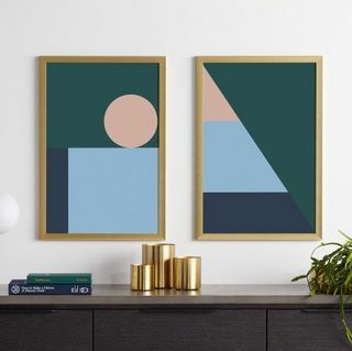 Ensemble de 2 tirages géométriques Sadie, 40 x 60 cm