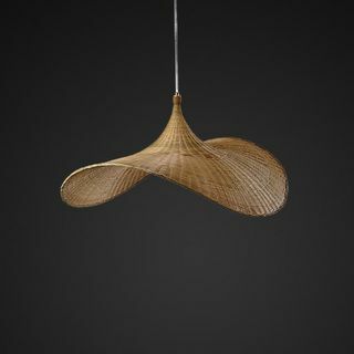 Lampe à suspension en bambou et bois