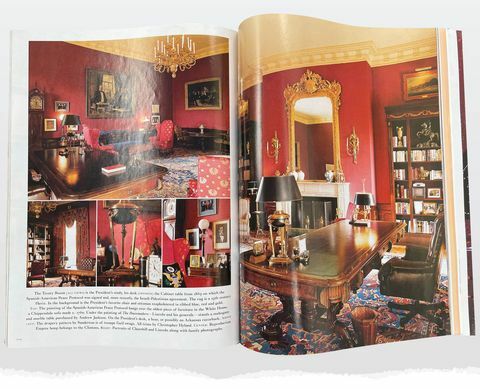 la maison blanche de l'ère clinton conçue par kaki hockersmith, vue dans le numéro de mars 1994 de house beautiful