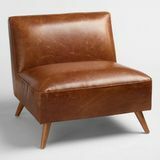 Chaise Huxley Mid-Century Cognac