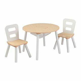 Ensemble de table de rangement ronde et 2 chaises 