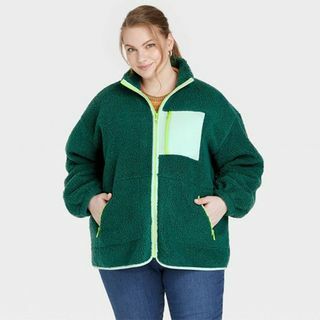 Veste Sherpa Plus Verte pour Femme