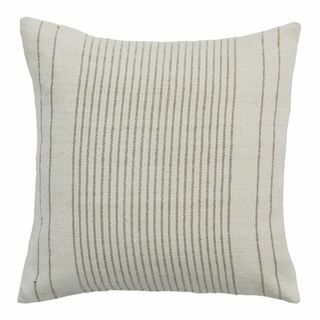 Coussin à rayures en coton d'érable taupe