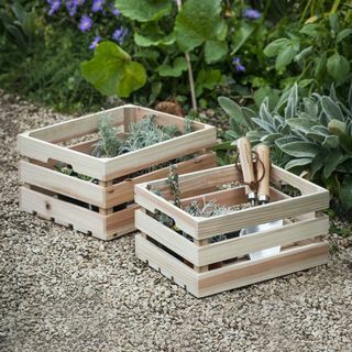 Ensemble de 2 boîtes de rangement en bois