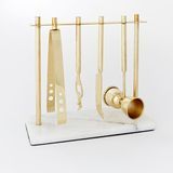 Ensemble d'outils de bar déco - Laiton + Marbre