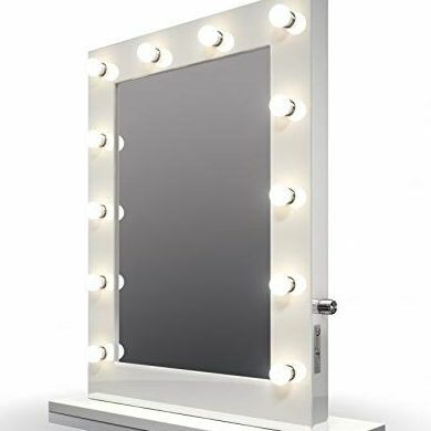 Miroir de maquillage Hollywood blanc brillant Diamond X