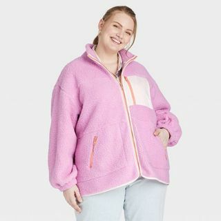 Veste Sherpa Plus Pour Femme Violet