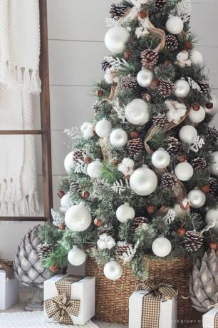 Sapin de Noël, Décoration de Noël, Noël, Blanc, Ornement de Noël, Épinette du Colorado, Arbre, pin de l'Oregon, Branche, Brindille, 