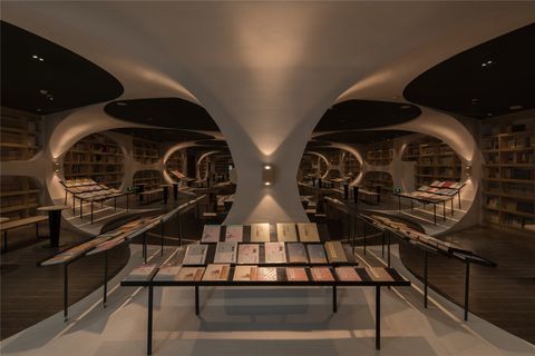 librairie chinoise design fluide